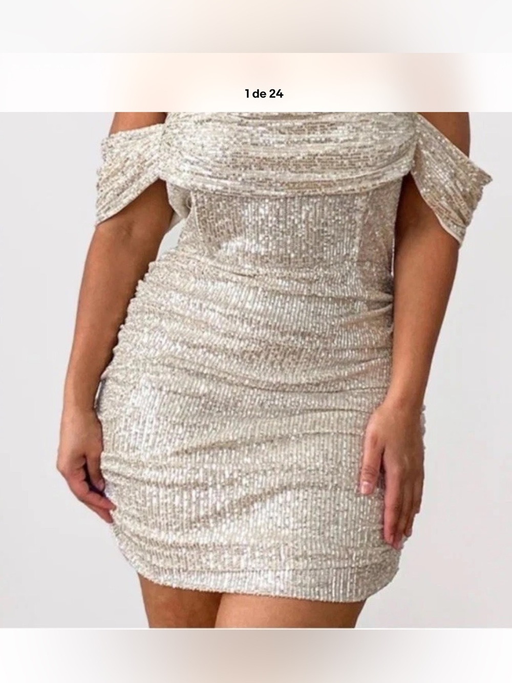 PrettyLittleThing Strapless Sequin Dress - Gold